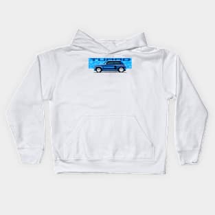 Drawing of the winning classic French blue sports car Kids Hoodie